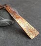 Copper rectangle pendant, Flame patina jewellery, 7th anniversary gift - Image 8