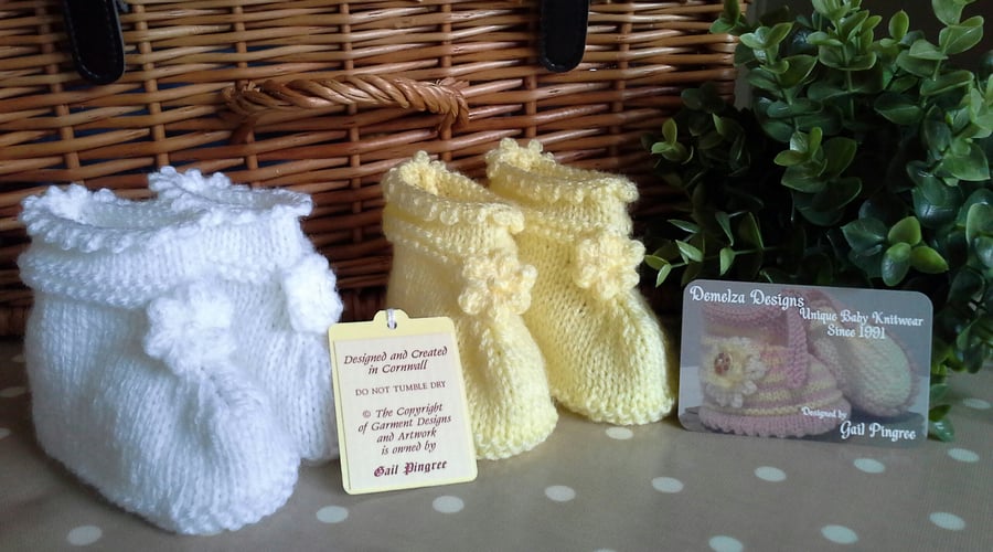 Baby Girl's Two Pair Pack Booties 3-9 months TWO PAIR PACK