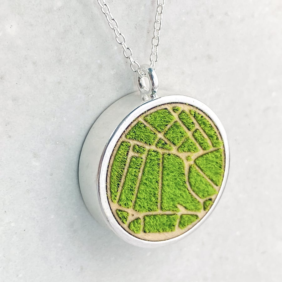 Personalised Map Necklace with Silver Frame - Custom Location Pendant