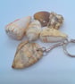 Caramel Coloured Jasper Heart Key Ring, End of Term Gift, Teacher Gift, Key Ring - Image 1