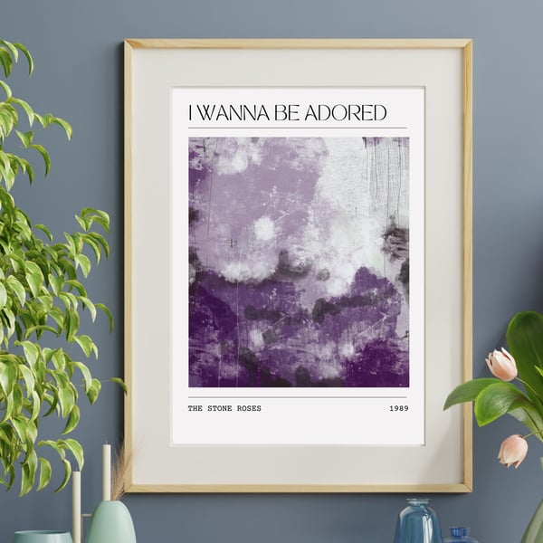 Music Poster The Stone Roses I Wanna Be Adored Abstract Song Painting Art Print