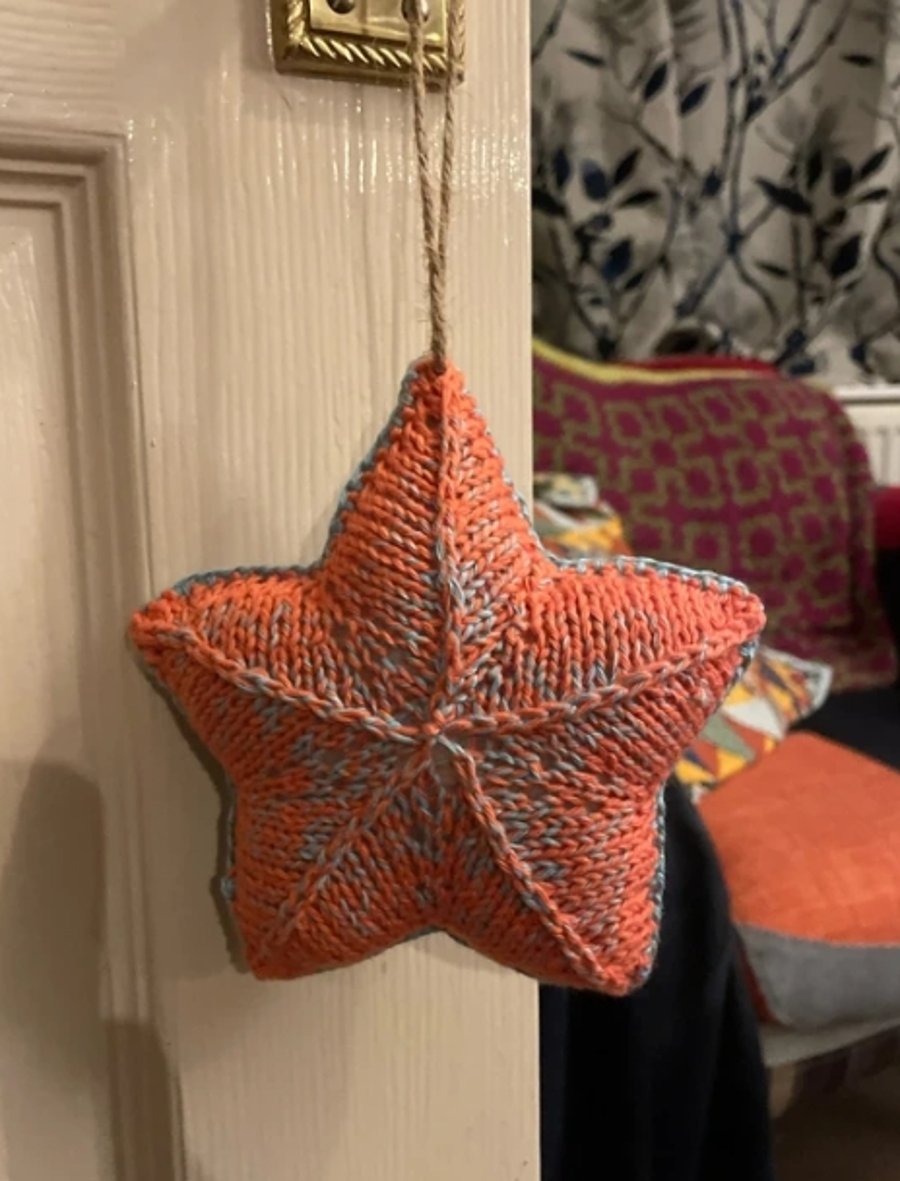 Knitted Star Hanging Decoration
