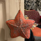 Knitted Star Hanging Decoration