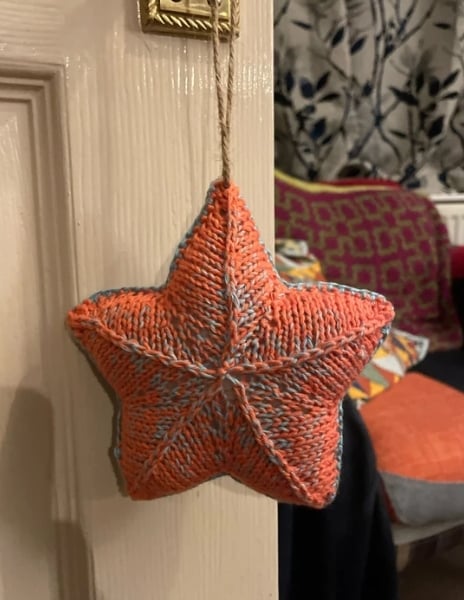 Knitted Star Hanging Decoration