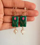 Pink Tulip Pearl Drop Earrings - Image 5