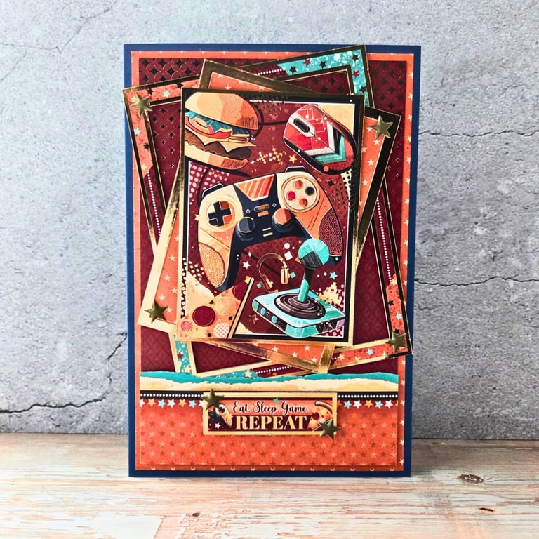 "Eat, Sleep, Game, Repeat" Birthday Card For Gamers