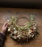 Handmade dried flower natural creamy blush rustic wreath - Image 1