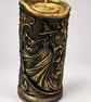 Black and Gold Witch Candle-Sculpted Gothic Halloween Decor