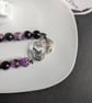 Purple&black beaded bracelet with moon and star - Image 3