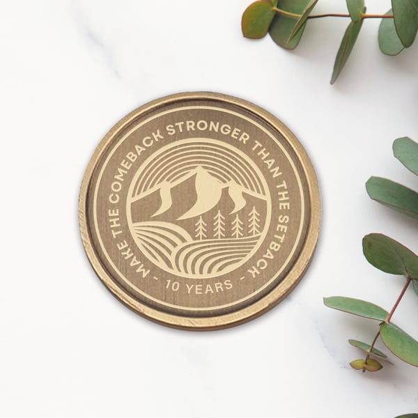 Comeback Mountains - Sobriety Coin: Custom Sobriety Token, Sober Milestone