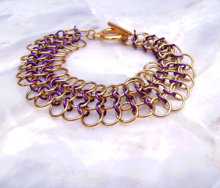 Chainmaille  Bracelet Violet