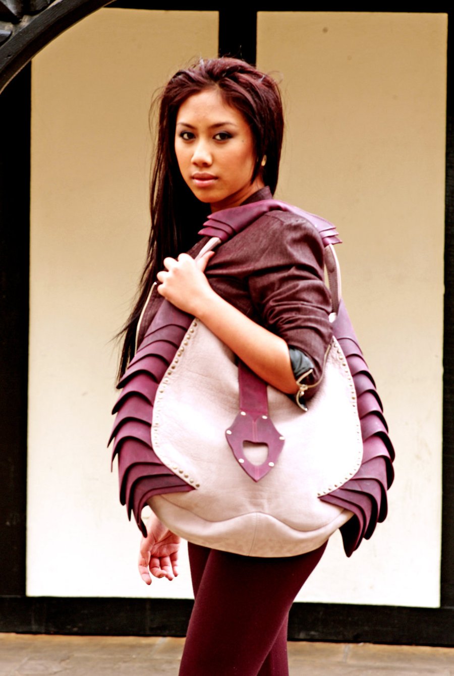 Large Grey Leather Tote