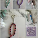 Bead and ribbon bag charms