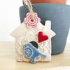 Small Ceramic bird house decoration Pottery bird house 