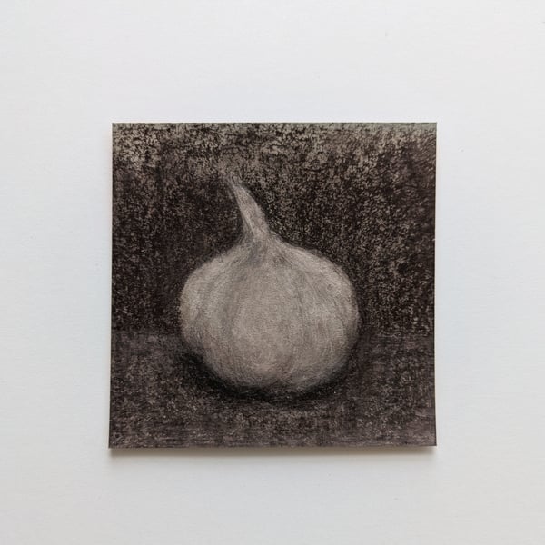 Garlic Original Drawing - Small Kitchen Wall Art 