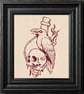 Dark Crow Skull Cross Stitch Pattern PDF, Gothic Bird Embroidery Chart, - Image 1
