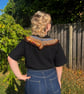 One of a Kind Autumnal Boho Crochet Collar in Reclaimed Yarns - Image 2