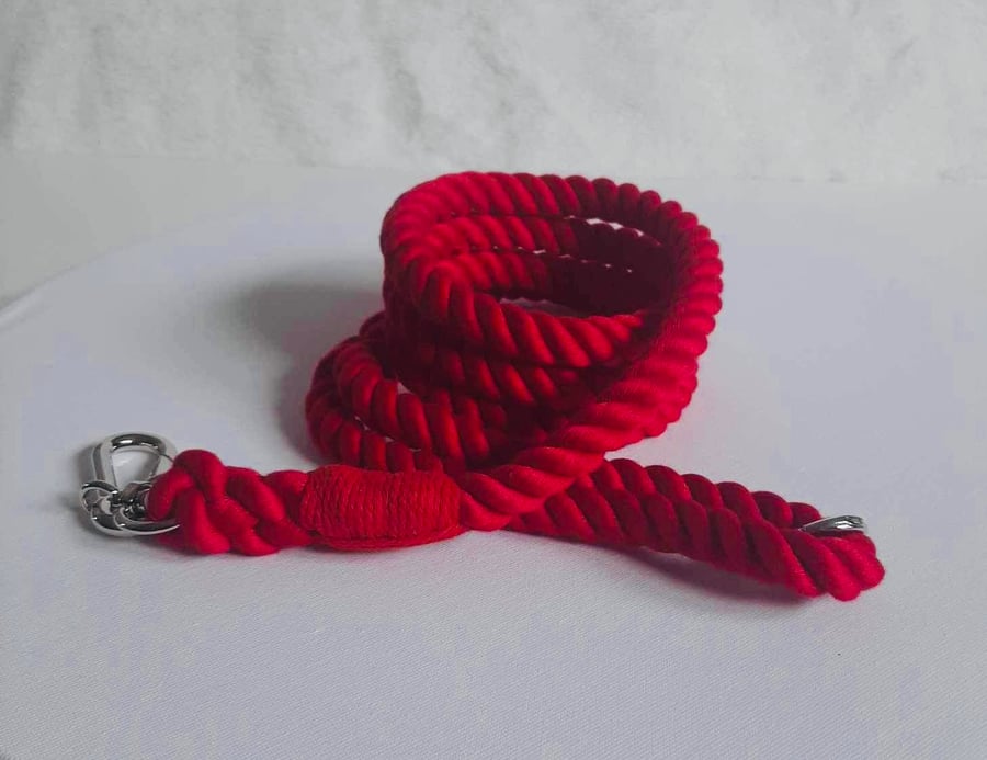 Cotton Rope Dog Lead Red, Black, Green Baby Blue  5ft