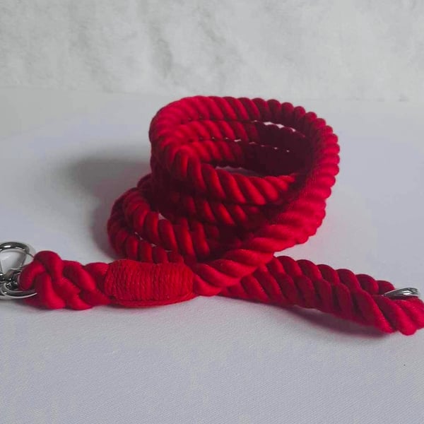 Cotton Rope Dog Lead Red, Black, Green Baby Blue  5ft