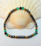 Hematite Star And Emerald Green Glass Bracelet - Handmade In Devon. - Image 3