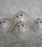 Ceramic Xmas White Glittery Snow Balls Christmas Tree Ornament Decoration. - Image 1