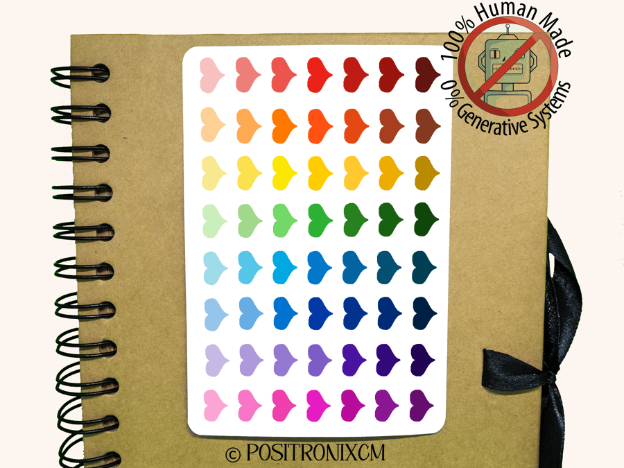 Colourful Hearts Matte Sticker Sheets
