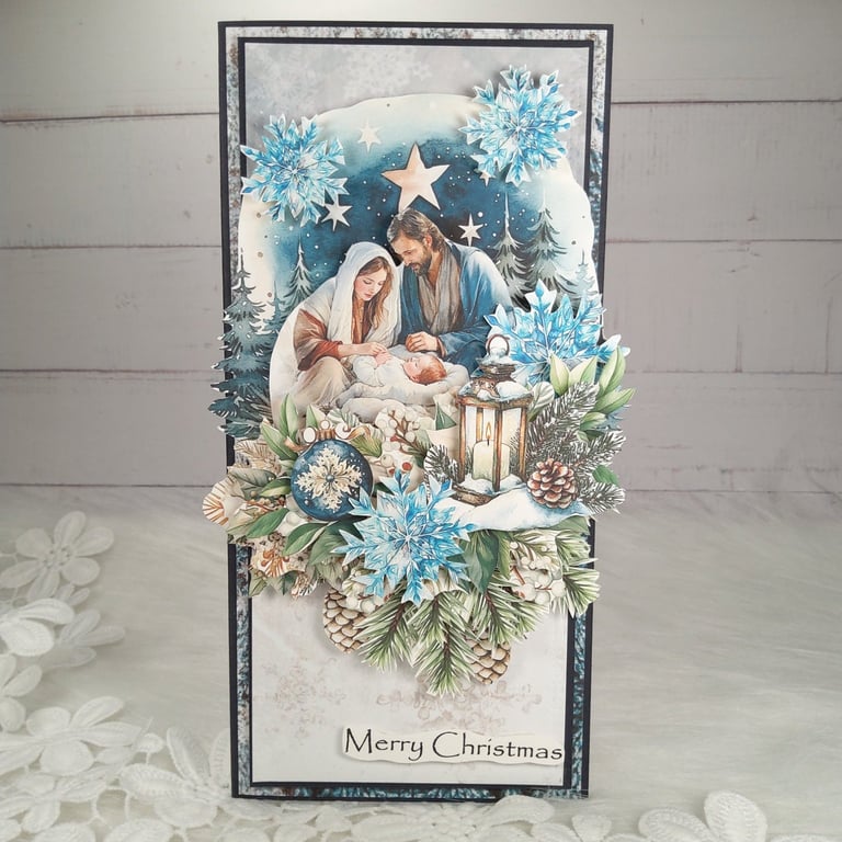 Handmade Christmas Card (68) - Nativity Scene
