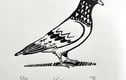 Linocut bird prints