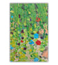 A small abstract acrylic painting - wildflowers - letterbox gift - nature study