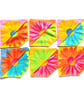 Colourful Daisy print, 6 book marks, Set D, Floral Fabric Bookmarks