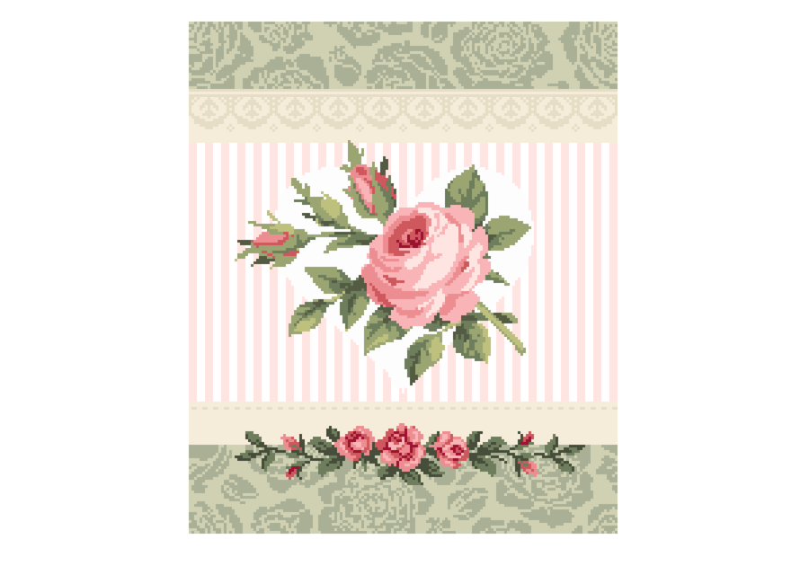 240 - Floral Rose Cross Stitch Pattern: Victorian Shabby Chic Heart (PDF Chart)
