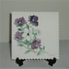 original art hand painted floral all occasion greetings card ( ref f 860 )