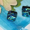 Fused dichroic glass stud earrings
