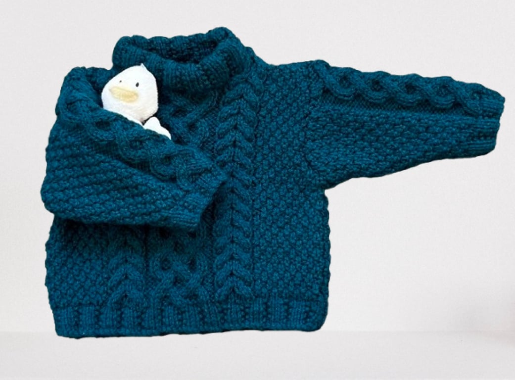 Hand Knitted Neutral Gender Jumper to fit age 6 - 12 months