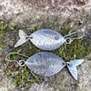 Big silver fish earrings
