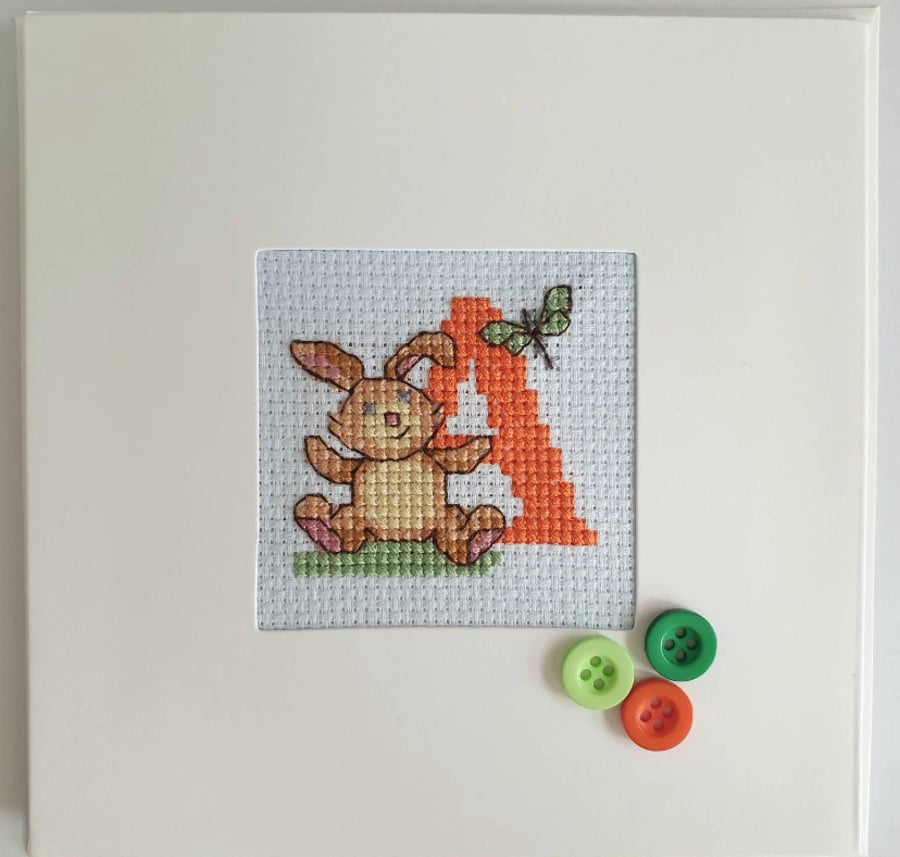 Bunny Card Personalised with A