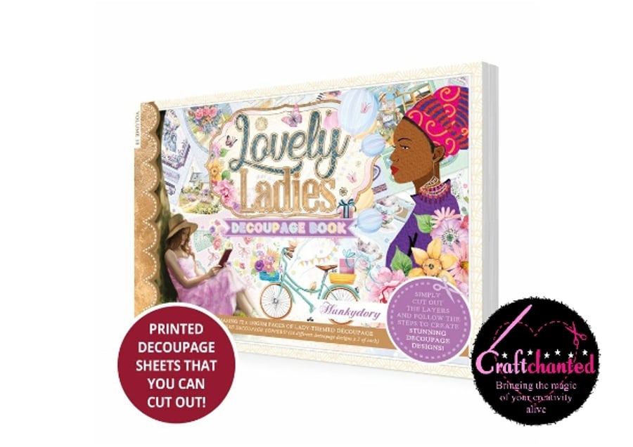 Hunkydory - Decoupage Book - Lovely Ladies - 150gsm - 72 Sheets