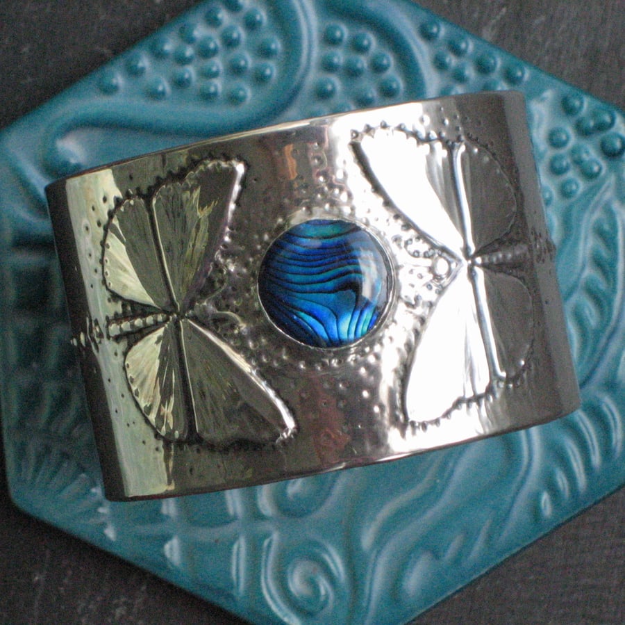 Blue Shell Butterfly Cuff 