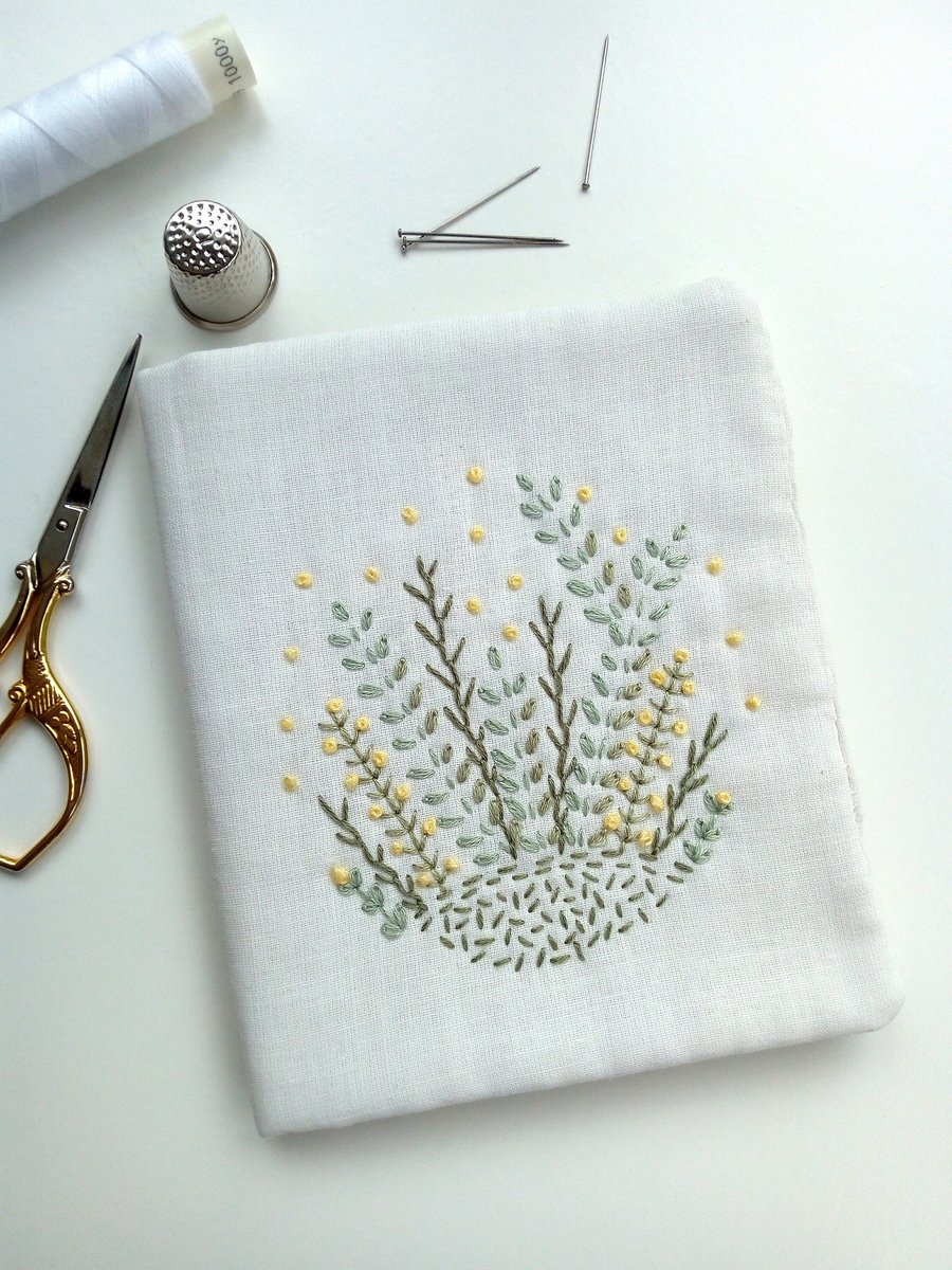 Hand Embroidered Needlecase - Flowers and Foliage, Summer Beds, Garden Borders