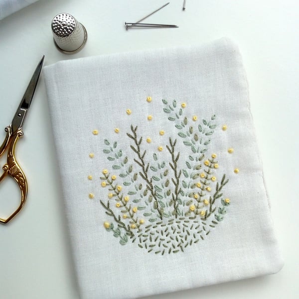 Hand Embroidered Needlecase - Flowers and Foliage, Summer Beds, Garden Borders