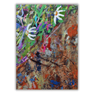 Rock garden painting - acrylics - letterbox gift - wildflowers