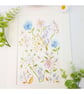 Summer Seconds Blue Floral original watercolour painting A4 mounted 