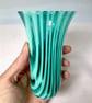 Handmade Ice Blue Fused Glass Bud Vase – Contemporary Artisan Glassware - Image 4