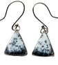 Dendritic Agate Earrings Silver Jewellery Gift Triangle Drop Snow Scene 925 - Image 2