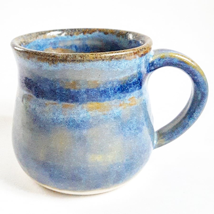 Small Mug in Blue Glaze, Coffee Mug, Tea Cup