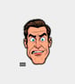 Funny Vinyl Sticker For Adults - Weird Man Face