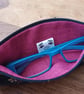 Blue Wave And Gold Sakura Flower Glasses Case. Fabric Pouch - Image 4