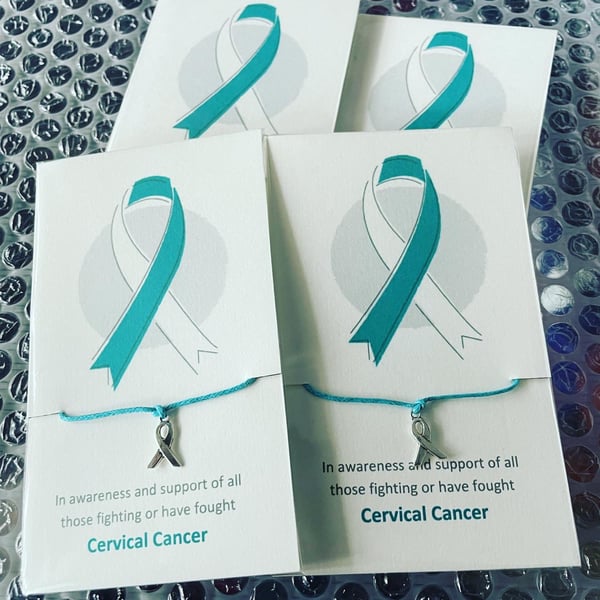 Cervical cancer awareness wish bracelet sentimental keepsake gift bracelet 