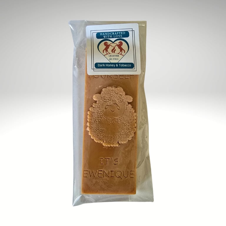 Scented Soy Wax Melt Bar Ewenique Sheep Design Dark Honey and Tobacco Gift