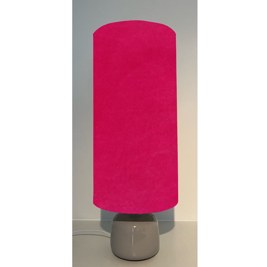 Cerise Velvet cylinder lampshade extra tall lampshade plain cerise pink velvet 